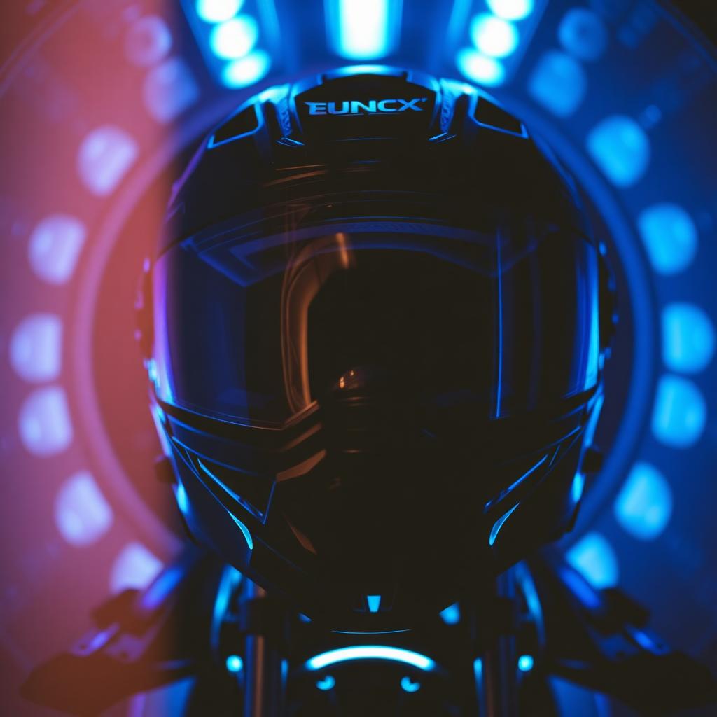 Capacete sendo higienizado com luz UV dentro da máquina CapCare